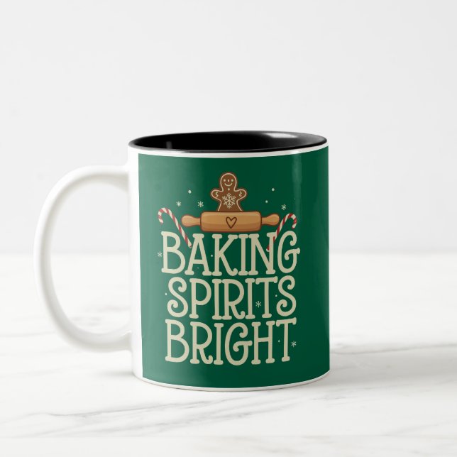 Baking Spirits Bright jul-nuny Julafton Baker Två-Tonad Mugg (Vänster)