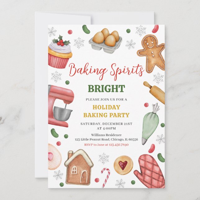 Baking Spirits Bright jul Party Inbjudningar (Framsida)
