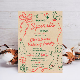 Baking Spirits Bright Julbakswapparparty Inbjudningar