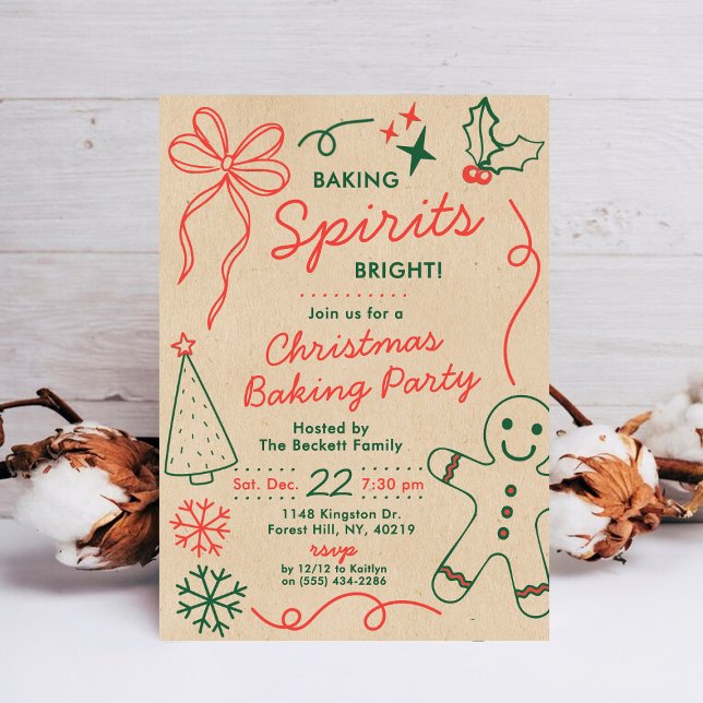 Baking Spirits Bright | Julbakswapparparty Inbjudningar (Skapare uppladdad)
