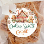 Baking Spirits Bright-julcookie Runt Klistermärke<br><div class="desc">Baking sirits Bright jul Cookie Classic Round Sticker</div>