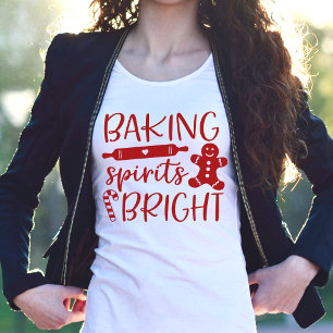 Baking Spirits Bright Modern Red Women's Jul T Shirt