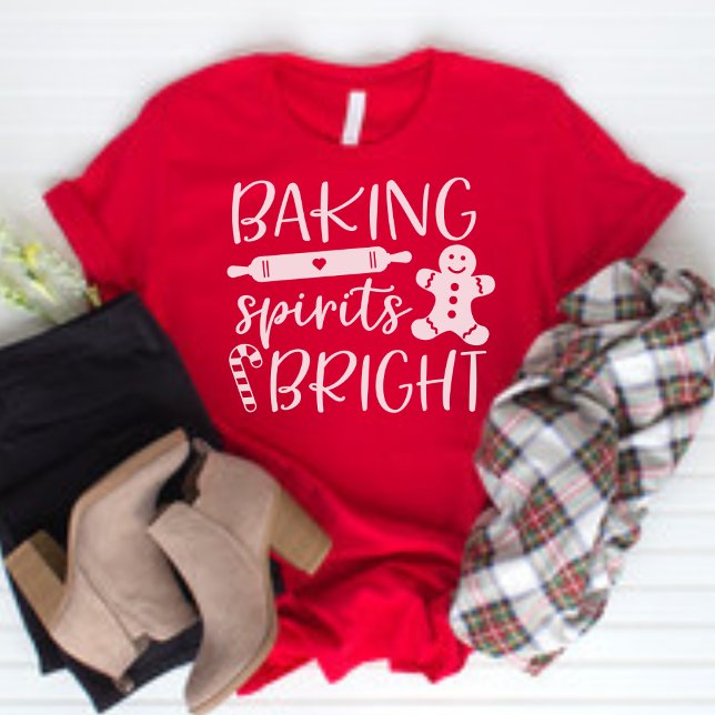 Baking Spirits Bright Modern Red Women's Jul T Shirt (Skapare uppladdad)
