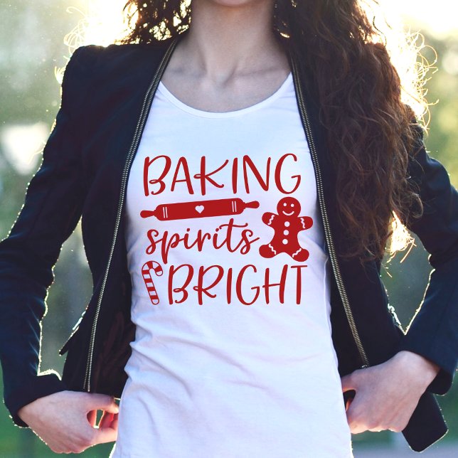 Baking Spirits Bright Modern Red Women's Jul T Shirt (Skapare uppladdad)