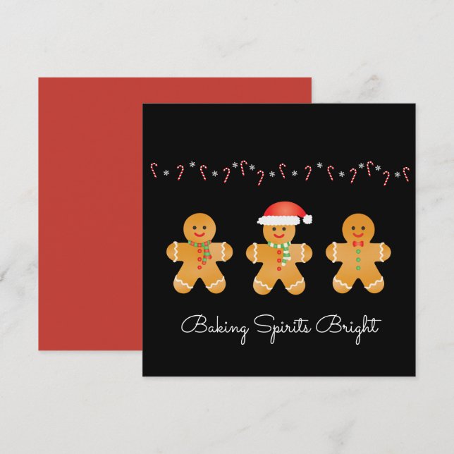 Baking Spirits Bright-Pepparkaksgubbar Julkort (Fram/baksida)