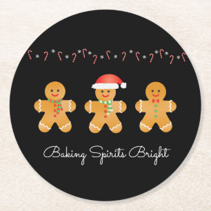 Baking Spirits Bright-Pepparkaksgubbar Underlägg Papper Rund