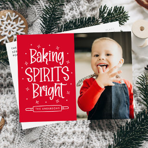 Baking Spirits Bright Red Photo Helg Vykort