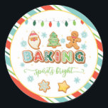 Baking Spirits Bright Round Sticker - WH Runt Klistermärke<br><div class="desc">Perfekt för att komplimentera julen Party!</div>