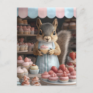 Baking Squirrel med Cupcoa Helg Vykort