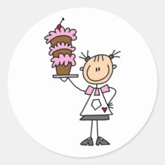 Baking Stick figur Runt Klistermärke