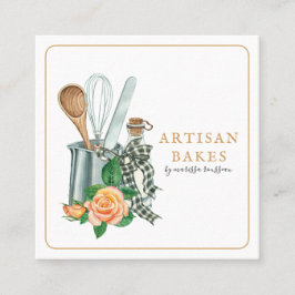 Baking Utensils Bakery Baker Fyrkantigt Visitkort
