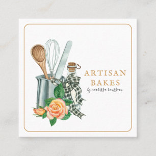 Baking Utensils Bakery Baker Fyrkantigt Visitkort