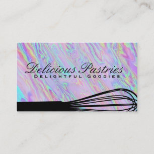 Baking Whisk Iridescent Holografi Visitkort