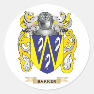 Bakker vapensköld (familjvapenskölden) runt klistermärke
