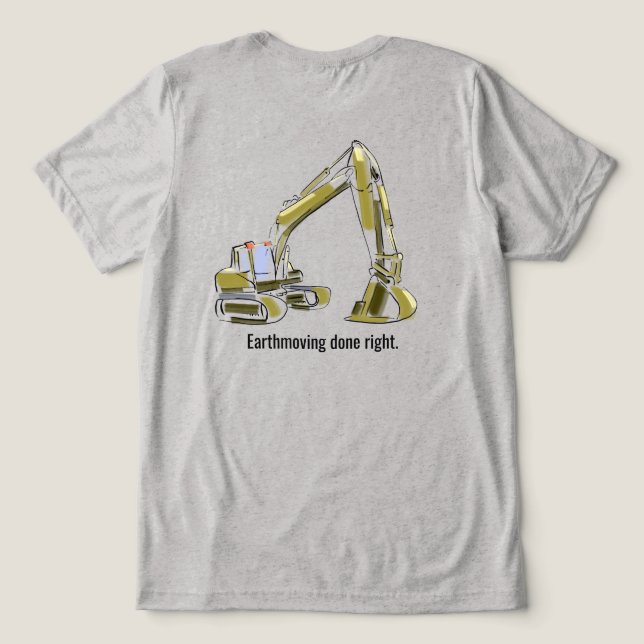 Baklastare T-shirt för tung utrustning operatör (Design Baksida)