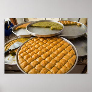 Baklava efterrätt på marknad poster