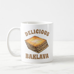 Baklava Sweet Filo Honung Dessert Pastry Grekisk m Kaffemugg