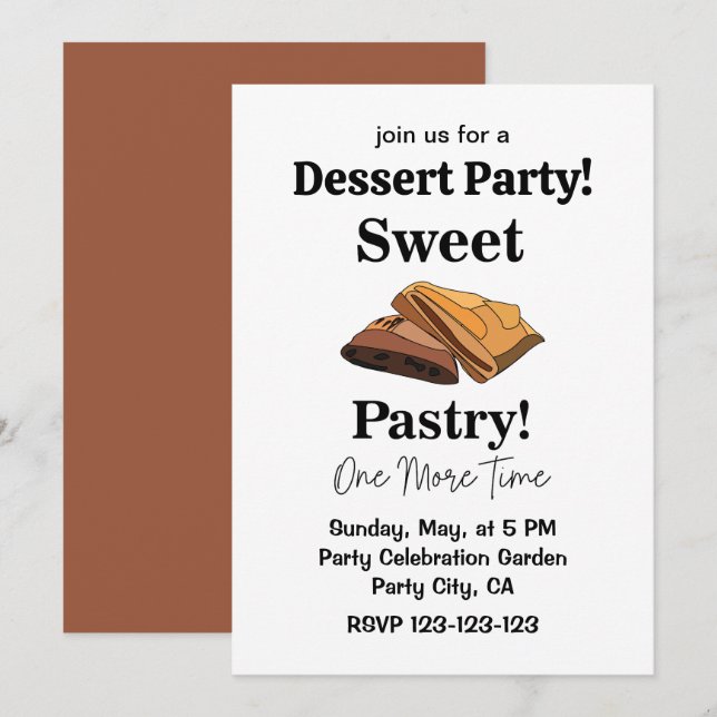 Baklava Sweet Pastry Dessert Party Inbjudningar (Fram/baksida)