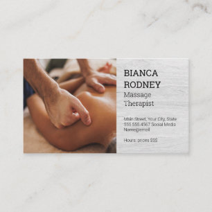 Bakmassage Salon Spa Visitkort