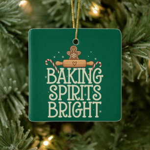 Bakning Andar Ljust Jul Rolig Xmas Bagare Julgransprydnad Keramik