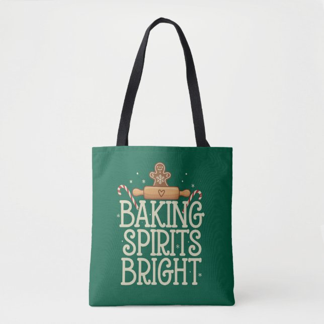 Bakning Andar Ljust Jul Rolig Xmas Bagare Tygkasse (Framsida)