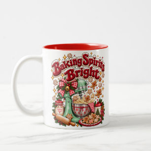 Bakning Andas Ljus Retro Jul Pepparkakor Två-Tonad Mugg