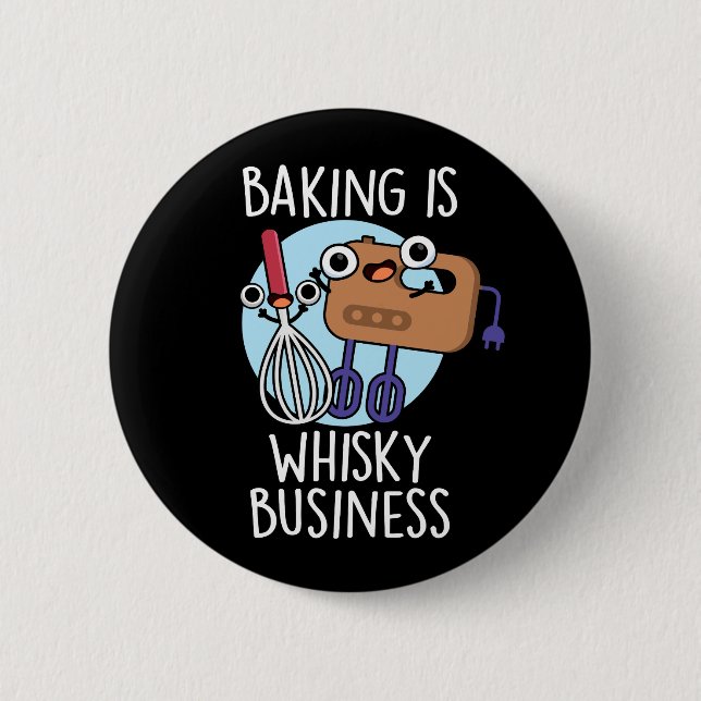 Bakning Är Sked-ey Verksamhet Bagare Pun Mörk Bakg Knapp (Framsida)