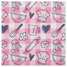 Bakning av Doodles på Gingham - Rosa & Marinblå