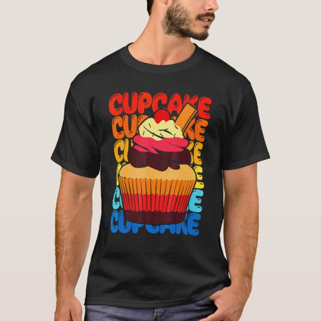Bakning av söt färgrik muffins t shirt (Framsida)