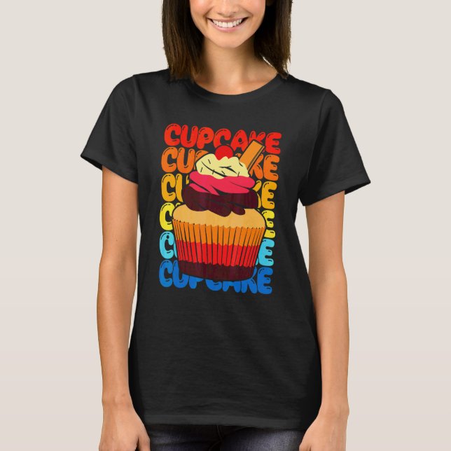 Bakning av söt färgrik muffins t shirt (Framsida)