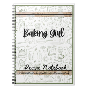 bakning av tjej tema Recipe-bakning av bärbar dato Anteckningsbok