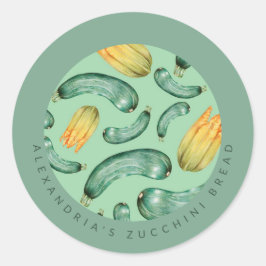 Bakning | Ditt Namn | Zucchinibröd Runt Klistermärke