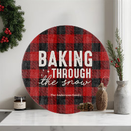 Bakning genom snöbuffel Plaid jul
