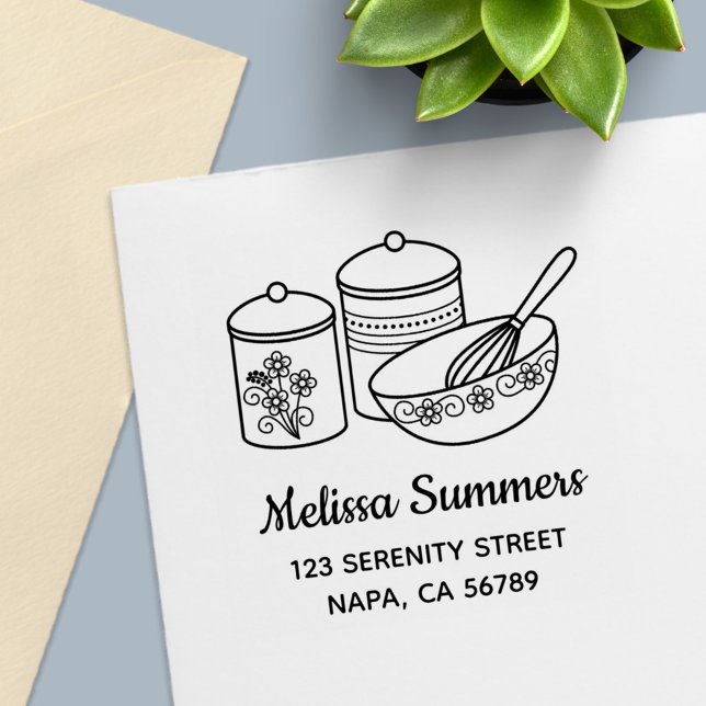 Bakning - Omrörnings skål, visp, Behållare adress Självfärgande Stämpel (Skapare uppladdad)