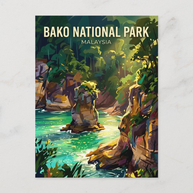 Bako Nationalpark Malaysia Vykort (Framsida)