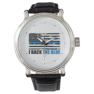 Bakom det tunna blå linjen USA Flagga MAGA WWG1WA Armbandsur