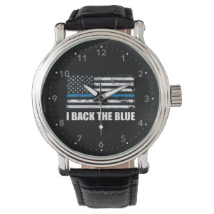 Bakom det tunna blå linjen USA Flagga MAGA WWG1WA Armbandsur