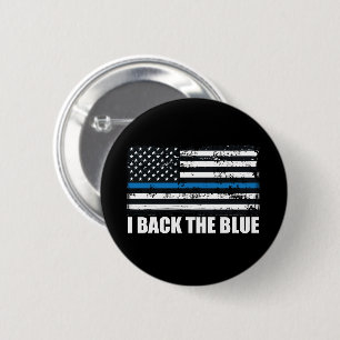 Bakom det tunna blå linjen USA Flagga MAGA WWG1WA Knapp