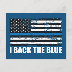 Bakom det tunna blå linjen USA Flagga MAGA WWG1WA Vykort