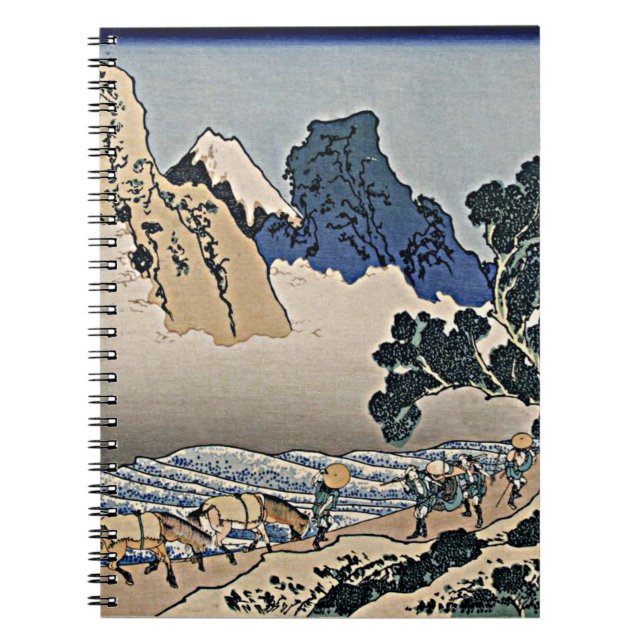 Bakom Fujberget från floden Hokusai i Minobu Anteckningsbok (Framsidan)