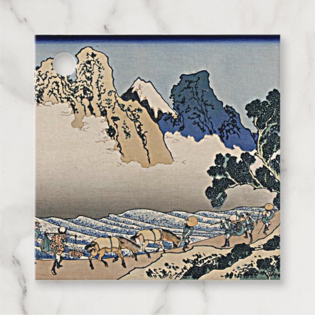 Bakom Fujberget från floden Hokusai i Minobu Gåvor Etiketter (Framsida)
