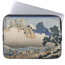 Bakom Fujberget från floden Hokusai i Minobu Laptop Fodral