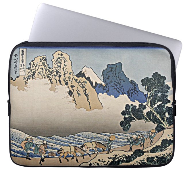Bakom Fujberget från floden Hokusai i Minobu Laptop Fodral (Framsidan)