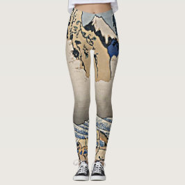 Bakom Fujberget från floden Hokusai i Minobu Leggings