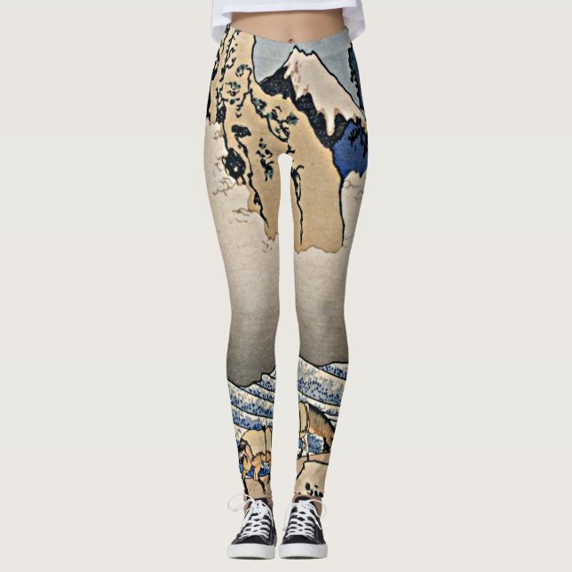 Bakom Fujberget från floden Hokusai i Minobu Leggings (Framsida)