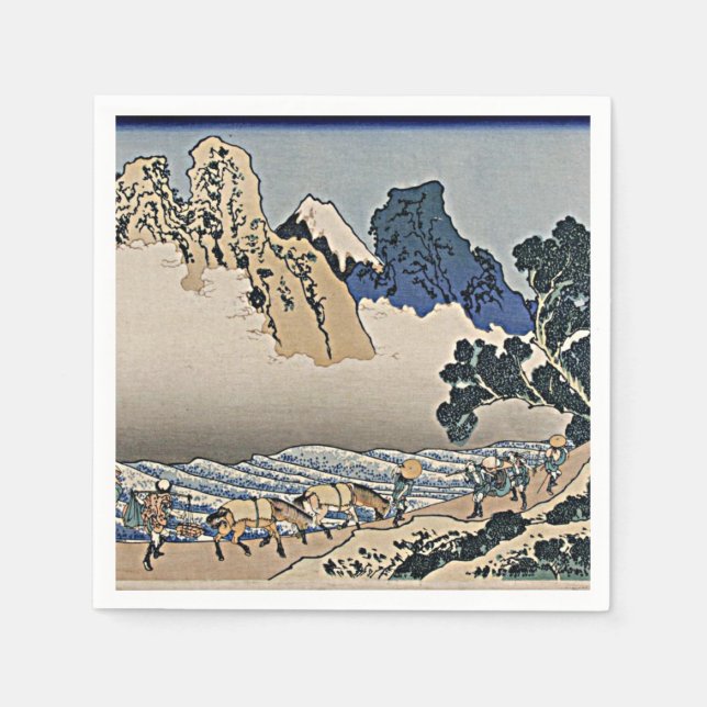 Bakom Fujberget från floden Hokusai i Minobu Pappersservett (Framsidan)