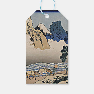 Bakom Fujberget från floden Hokusai i Minobu Presentetikett