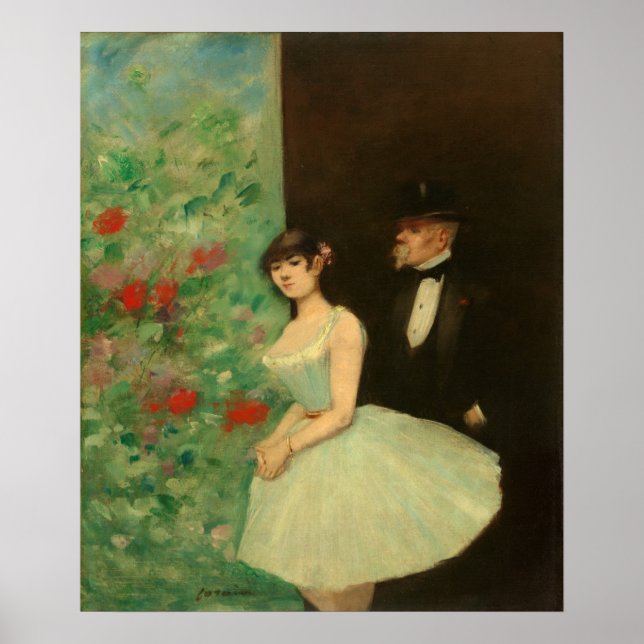 Bakom scenerna - Jean-Louis Forain Fine Art Poster (Framsidan)