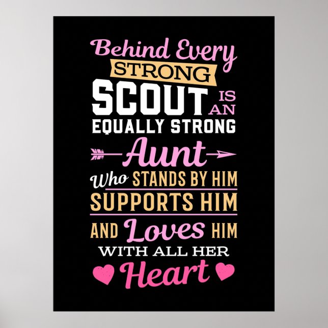 Bakom scout ligger ett starkt Moster Poster (Framsidan)