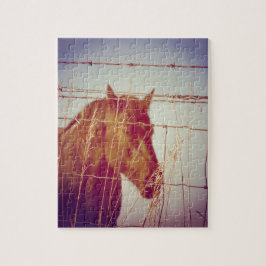 Bakom stängslet Abstrakt Horse Pussel